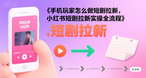 手机玩家怎么做短剧拉新，小红书短剧拉新实操全流程-yicbd