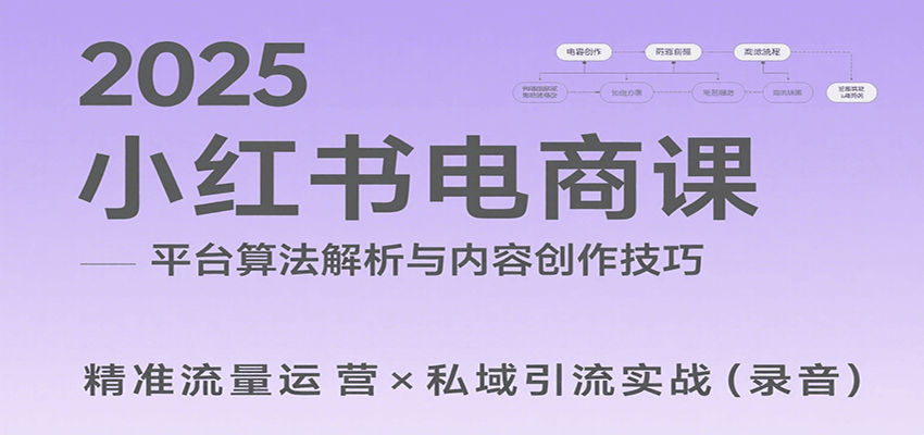 2025小红书电商课：解析算法，创作高转化内容，助力卖家获取流量实现变现(录音)-yicbd