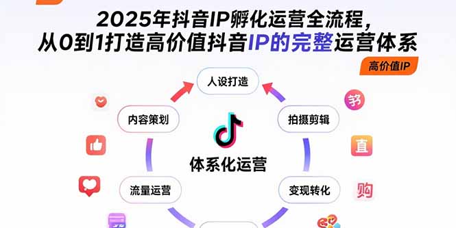 2025年抖音IP孵化运营全流程，从0到1打造高价值抖音IP的完整运营体系-yicbd