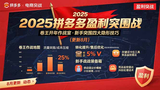 2025拼多多盈利突围战：卷王开年作战室，新手突围四大隐形技巧(更新8月-yicbd