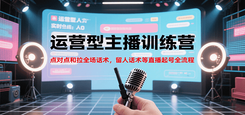 运营型主播训练营，点对点和拉全场话术，留人话术等直播起号全流程(更新8月)-yicbd