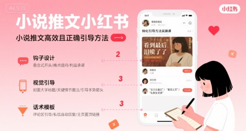 小说推文小红书高转化引导方法实操课，小说推文高效且正确引导方法-yicbd