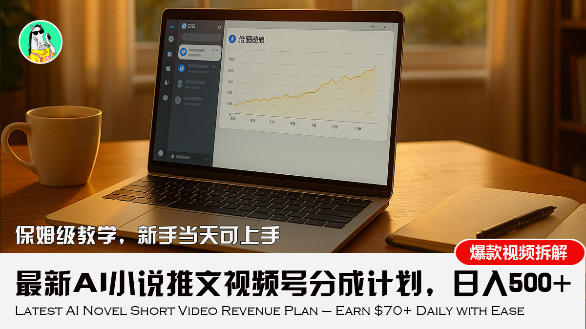 最新AI小说推文视频号分成计划，新手小白也能当天日入500+教程-yicbd