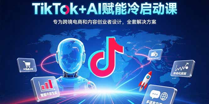 TikTok+AI赋能冷启动课：专为跨境电商和内容创业者设计，全套解决方案-yicbd