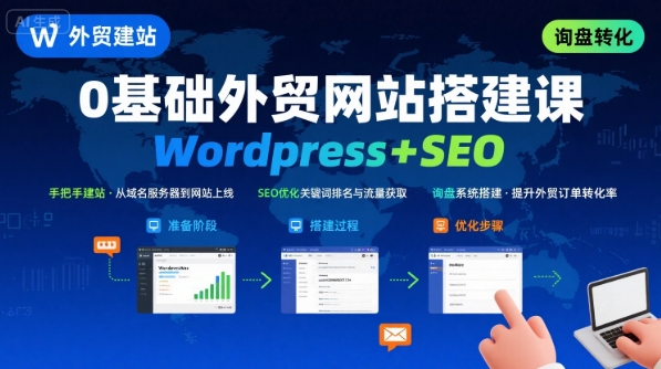 WordPress外贸建站+SEO优化课程，手把手教你从0到1搭建可获得询盘的外贸网站-yicbd