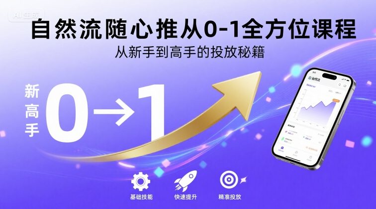 自然流随心推从0-1全方位课程，从新手到高手的投放秘籍-yicbd