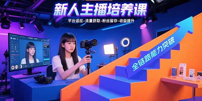 新人主播培养课：平台适应-流量获取-粉丝留存-收益提升 全链路能力突破-yicbd