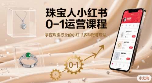 珠宝人小红书0-1运营课程，掌握珠宝行业的小红书多种账号玩法-yicbd