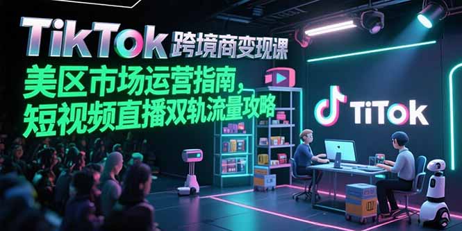 TikTok跨境电商变现课，美区市场运营指南，短视频直播双轨流量攻略-yicbd