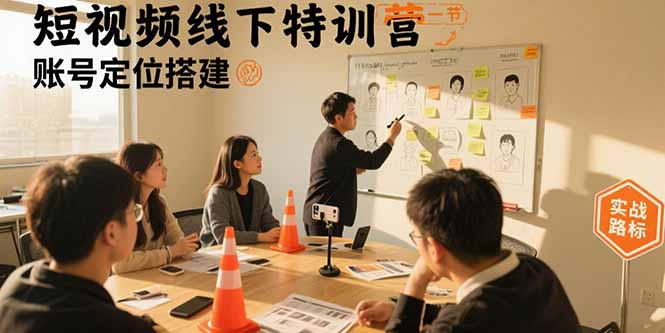 短视频线下特训营：账号定位搭建/口播号拍摄剪辑/直播间流量入口/变现实战-yicbd