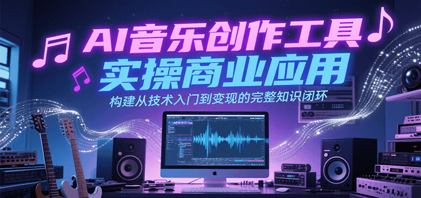 AI音乐创作工具实操商业应用，构建从技术入门到变现的完整知识闭环-yicbd