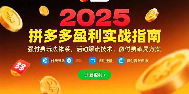 拼多多盈利实战指南，强付费玩法，活动爆流技术，微付费破局方案(更新7月-yicbd