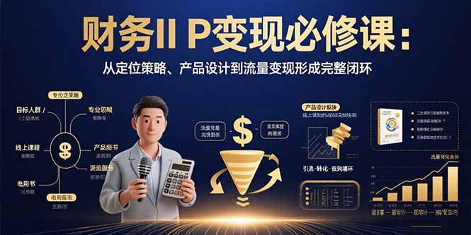 财务IP变现必修课：从定位策略、产品设计到流量变现形成完整闭环-yicbd