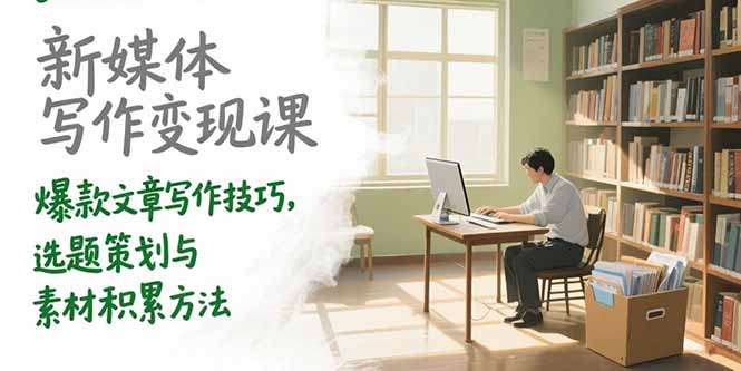 新媒体写作变现课，爆款文章写作技巧，选题策划与素材积累方法-yicbd
