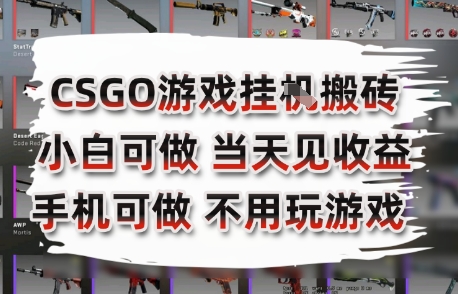 CSGO游戏挂G搬砖，小白纯手机即可操作，不用电脑打游戏，日入3张+，副业网创项目【揭秘】-yicbd