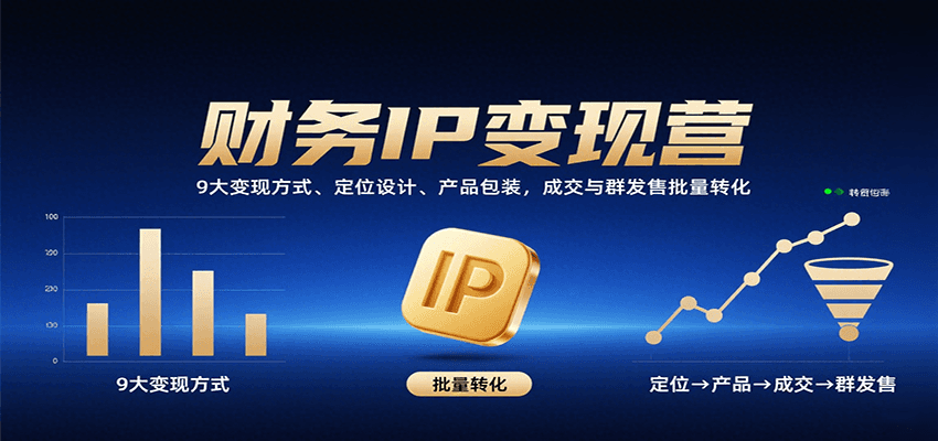 财务IP变现营：9大变现方式、定位设计、产品包装，成交与群发售批量转化-yicbd