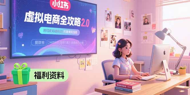 虚拟电商全攻略2.0，开店选品实操流程，账号定位、货源发布、笔记发布技巧-yicbd