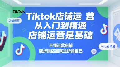 Tiktok店铺运营从入门到精通，店铺运营是基础，不懂运营店铺，瞎折腾店铺就是折腾自己-yicbd