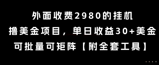 外面收费2980的挂G撸美金项目，单日收益30+美金，可批量可矩阵【揭秘】-yicbd