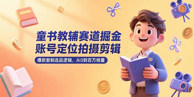 童书教辅赛道掘金，账号定位拍摄剪辑，爆款复制选品逻辑，从0到百万销量-yicbd