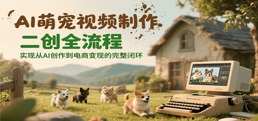 AI萌宠视频制作二创全流程，实现从AI创作到电商变现的完整闭环-yicbd