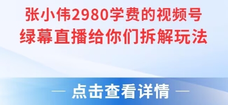 张小伟2980付费额视频号绿幕直播给你们拆解玩法-yicbd