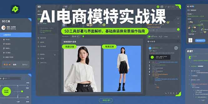 AI电商模特实战课，SD工具部署与界面解析，基础换装换背景操作指南-yicbd