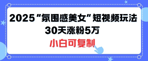 不露脸也能火！2025“氛围感美女”短视频玩法，30天涨粉5W小白可复制-yicbd