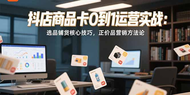 抖店商品卡0到1运营实战：选品铺货核心技巧，正价品营销方法论-yicbd