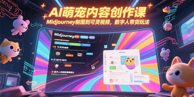 AI萌宠内容创作课，Midjourney制图到可灵视频，数字人带货玩法-yicbd
