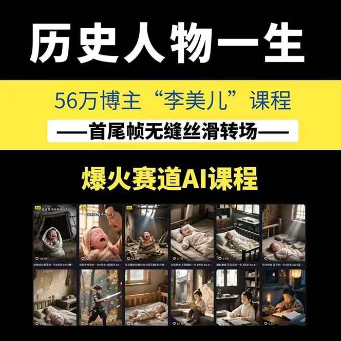 图片[1]-AI历史人物短视频创作，含IP打造、首尾帧无缝转场、智能体视频制作等核心教学内容-yicbd