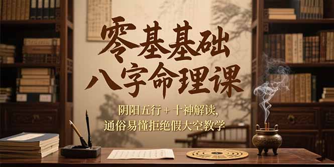 零基础八字命理课，阴阳五行+十神解读，通俗易懂拒绝假大空教学-yicbd
