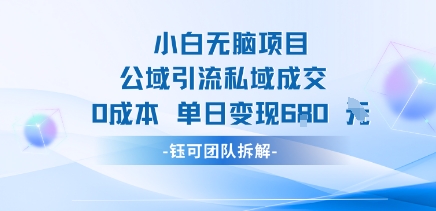 小白无脑项目公域引流私域成交0成本单日变现680米-yicbd