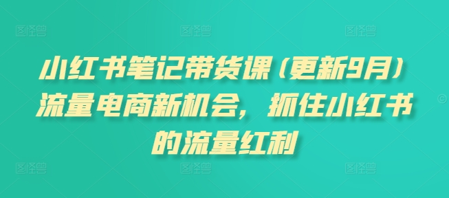 小红书笔记带货课(更新25年6月)流量电商新机会，抓住小红书的流量红利-yicbd