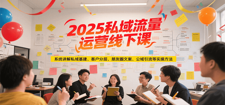 2025私域流量运营线下课，系统讲解私域基建/客户分层/朋友圈文案/公域引流等实操方法-yicbd