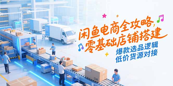 闲鱼电商全攻略，零基础店铺搭建，爆款选品逻辑，低价货源对接-yicbd