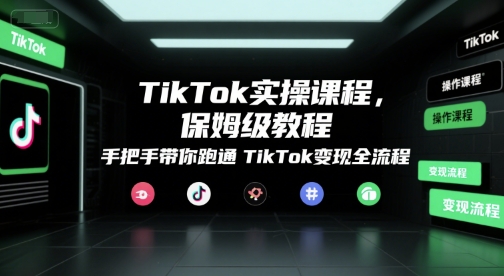 TikTok实操课程，保姆级教程，手把手带你跑通TikTok变现全流程-yicbd