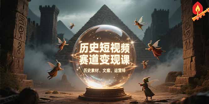 历史短视频赛道变现课，百集素材库应用，文案剪辑技巧，账号运营全案-yicbd