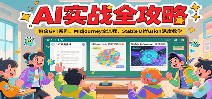AI实战全攻略，包含GPT系列、Midjourney全流程、Stable Diffusion深度教学-yicbd