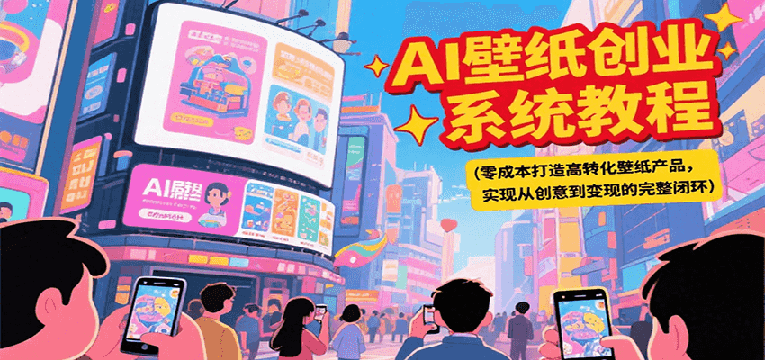AI壁纸创业系统教程，零成本打造高转化壁纸产品，实现从创意到变现的完整闭环-yicbd