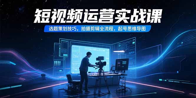 短视频运营实战课，选题策划技巧，拍摄剪辑全流程，起号思维导图-yicbd