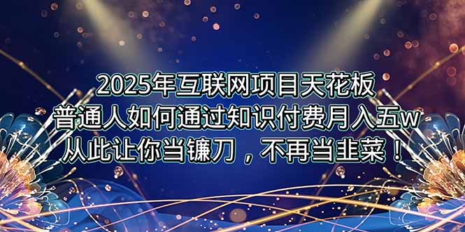 2025年互联网项目天花板，普通人如何通过卖项目实现逆风翻盘，月入5W＋！-yicbd