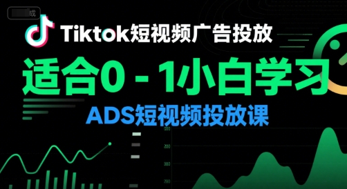 Tiktok短视频广告投放，适合0-1小白学习ADS短视频投放课-yicbd