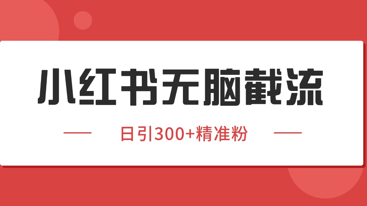 小红书截流同行客源，独家野路子获客玩法 日引200+暴力获客-yicbd