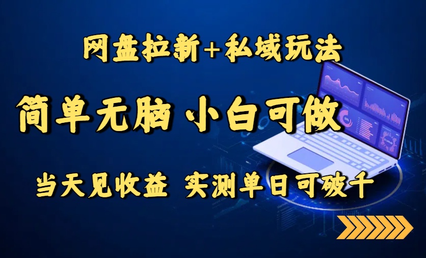 网盘拉新+私域玩法，简单无脑，小白可做，当天见收益，实测单日可破千-yicbd