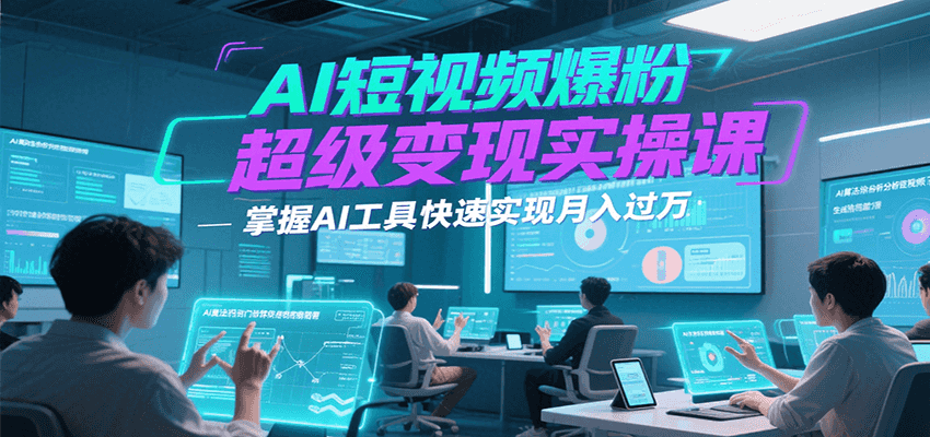 AI短视频爆粉超级变现实操课，掌握AI工具快速实现月入过万-yicbd