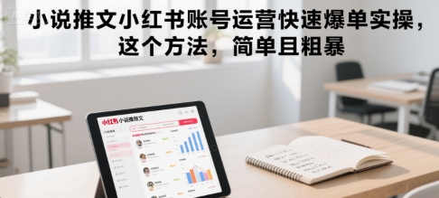 小说推文小红书账号运营快速爆单实操，这个方法，简单且粗暴-yicbd