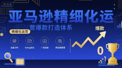 亚马逊精细化运营爆款打造体系，视频课+全套资料文档-yicbd