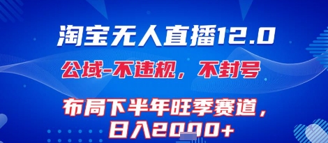 淘宝无人直播12.0，不封号，不违规，布局下半年旺季赛道，日入1k+(独家技术)【揭秘】-yicbd