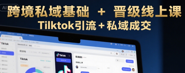 跨境私域基础+晋级线上课，Tilktok引流+私域成交-yicbd